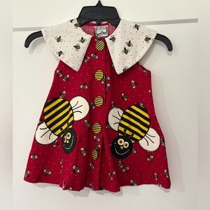 Vintage 90s Zoodles Bumblebee Collared Dress Tagged vintage 5-6